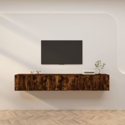 3 db füstös tölgyszínű fali tv-szekrény 80 x 34,5 x 40 cm