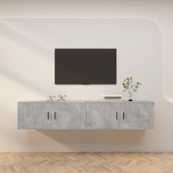 2 db betonszürke fali tv-szekrény 100 x 34,5 x 40 cm