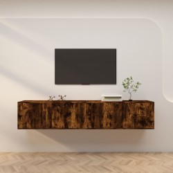 2 db füstös tölgyszínű fali tv-szekrény 100 x 34,5 x 40 cm