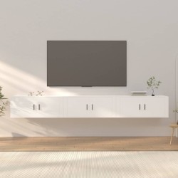3 db fehér falra szerelhető tv-szekrény 100 x 34,5 x 40 cm