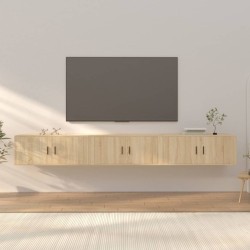 3 db sonoma-tölgyszínű fali tv-szekrény 100 x 34,5 x 40 cm