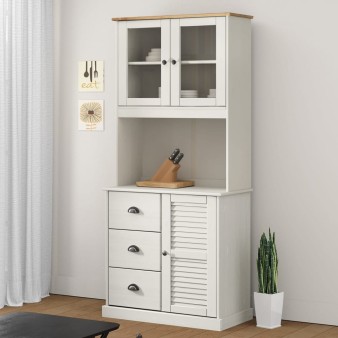 Vigo fehér tömör fenyőfa magasszekrény 78x40x175 cm