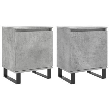 2 db betonszürke szerelt fa éjjeliszekrény 40x30x50 cm