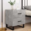 2 db betonszürke szerelt fa éjjeliszekrény 40 x 35 x 47,5 cm