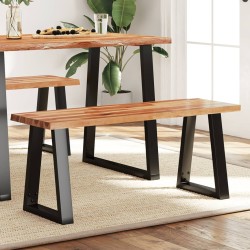 Tömör akácfa pad természetes éllel 110 cm