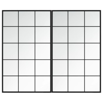 2 db fekete fém fali tükör 100x60 cm