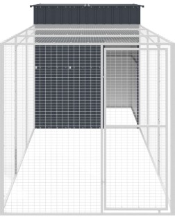 Antracit horganyzott acél tyúkketrec kifutóval 165x455x181 cm