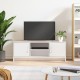 Magasfényű fehér szerelt fa tv-szekrény 102x30x37,5 cm