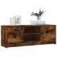 Füstös tölgyszínű szerelt fa tv-szekrény 102x30x37,5 cm