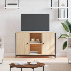 Sonoma-tölgyszínű szerelt fa tv-szekrény 100 x 35 x 65 cm