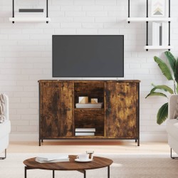 Füstös tölgyszínű szerelt fa tv-szekrény 100x35x65 cm