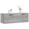 Szürke sonoma színű szerelt fa faliszekrény 100 x 36,5 x 35 cm