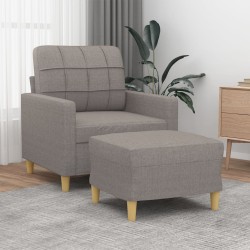 Tópszínű szövet kanapéfotel lábtartóval 60 cm