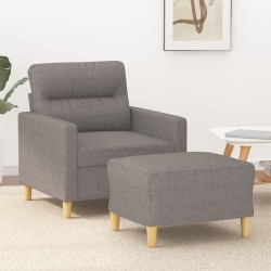 Tópszínű szövet kanapéfotel lábtartóval 60 cm