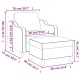 Krémszínű szövet kanapéfotel lábtartóval 60 cm Krémszínű szövet kanapéfotel lábtartóval 60 cm