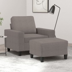 Tópszínű szövet kanapéfotel lábtartóval 60 cm
