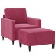 Bordó bársony kanapéfotel lábtartóval 60 cm Bordó bársony kanapéfotel lábtartóval 60 cm