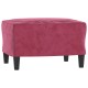 Bordó bársony kanapéfotel lábtartóval 60 cm Bordó bársony kanapéfotel lábtartóval 60 cm