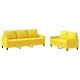 2 részes világossárga szövet ülőgarnitúra párnákkal