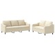 2 részes krémszínű szövet ülőgarnitúra párnákkal