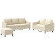 3 részes krémszínű szövet ülőgarnitúra párnákkal
