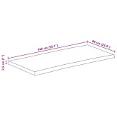 Tömör akácfa téglalap alakú asztallap 140x60x2,5 cm