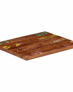 Tömör újrahasznosított fa téglalap alakú asztallap 60x50x3,8 cm