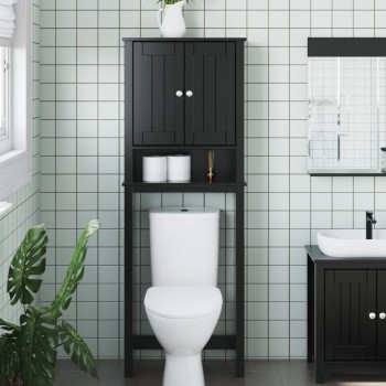 Berg fekete tömör fa wc feletti tároló 60 x 27 x 164,5 cm