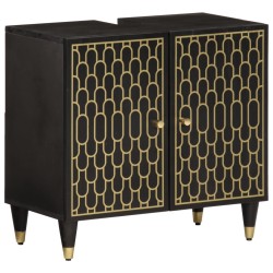 Tömör mangófa fürdőszobai mosdószekrény 62 x 33 x 58 cm