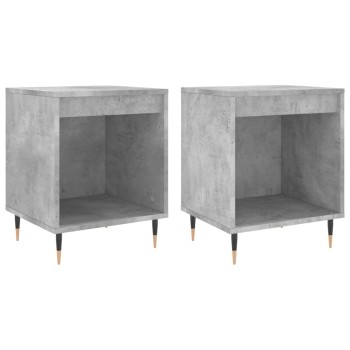 2 db betonszürke szerelt fa éjjeliszekrény 40 x 35 x 50 cm