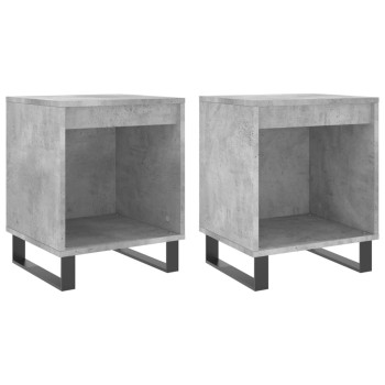 2 db betonszürke szerelt fa éjjeliszekrény 40 x 35 x 50 cm