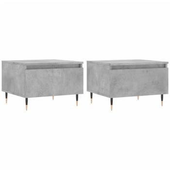 2 db betonszürke szerelt fa dohányzóasztal 50 x 46 x 35 cm