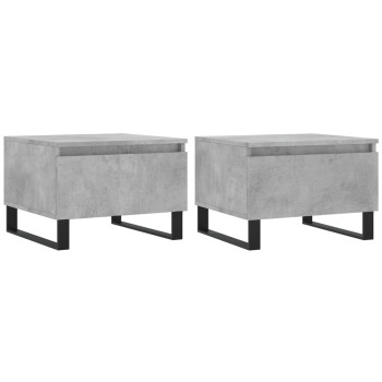 2 db betonszürke szerelt fa dohányzóasztal 50 x 46 x 35 cm