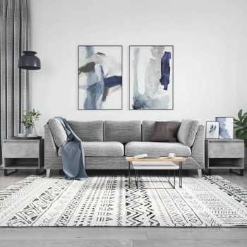 2 db betonszürke szerelt fa dohányzóasztal 50 x 46 x 50 cm