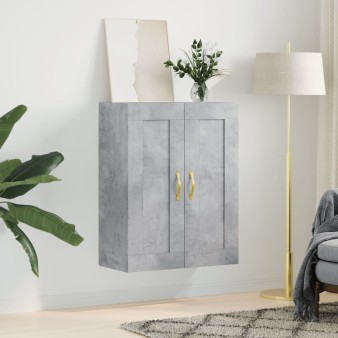 Betonszürke szerelt fa fali szekrény 69,5 x 34 x 90 cm