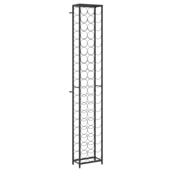 Fekete kovácsoltvas bortartó 57 palackhoz 34 x 18 x 200 cm