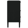 Senja fekete rattan hatású tömör fenyőfa komód 80 x 40 x 80 cm