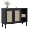 Senja fekete rattan hatású tálalószekrény 112 x 40 x 80 cm