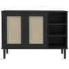 Senja fekete rattan hatású tálalószekrény 112 x 40 x 80 cm