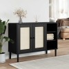 Senja fekete rattan hatású tálalószekrény 112 x 40 x 80 cm