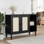 Senja fekete rattan hatású tálalószekrény 112 x 40 x 80 cm