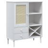 Senja fehér rattan hatású magasszekrény 90 x 40 x 112 cm
