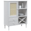 Senja fehér rattan hatású magasszekrény 90 x 40 x 112 cm
