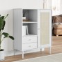 Senja fehér rattan hatású magasszekrény 90 x 40 x 112 cm