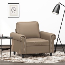Kávészínű műbőr kanapéfotel 60 cm