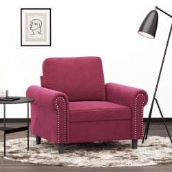 Bordó bársony kanapéfotel 60 cm