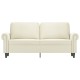 Kétszemélyes krémszínű bársony kanapé 140 cm