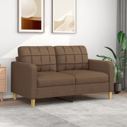 Kétszemélyes barna szövetkanapé 140 cm
