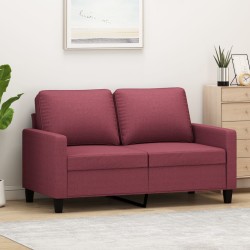 Kétszemélyes bordó szövet kanapé 120 cm