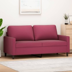 Kétszemélyes bordó bársony kanapé 140 cm